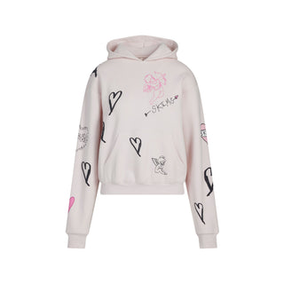 COTTON FLEECE CLASSIC HOODIE | BARELY PINK ANGEL SKETCH