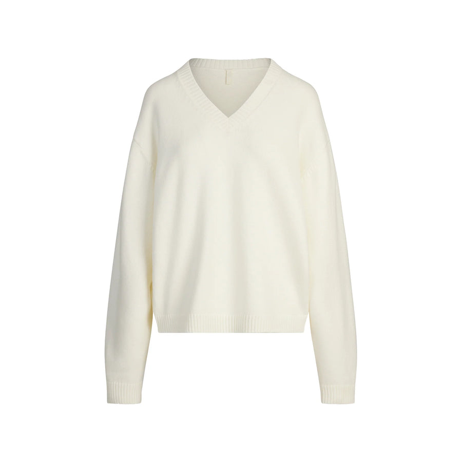 SWEATER KNITS PULLOVER V NECK | IVORY