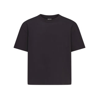 HEAVYWEIGHT COTTON MENS RELAXED CROPPED CREWNECK | OBSIDIAN