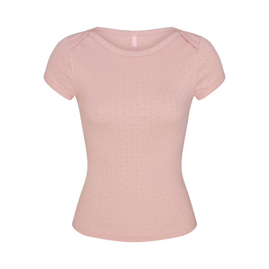 HEAVY POINTELLE BOATNECK TEE | MORGANITE