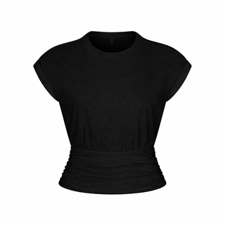 WORN IN JERSEY RUCHED TEE | WASHED ONYX