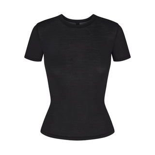 SHEER MODAL LONG T-SHIRT | ONYX