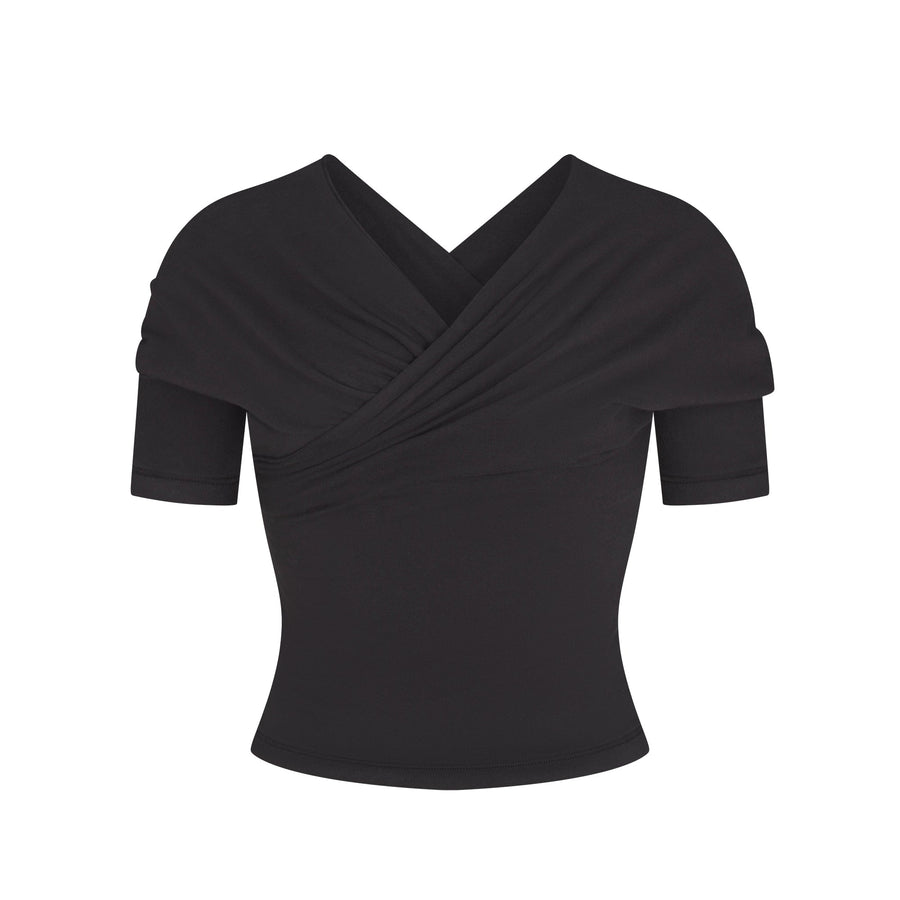 COTTON JERSEY WRAP TOP | SOOT