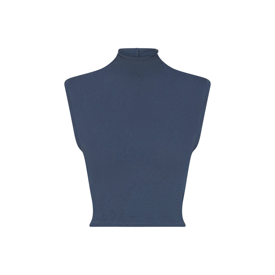 WORN IN JERSEY MOCK NECK TANK | INDIGO