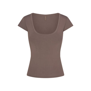 REFINED KNIT SCOOP NECK TOP | AMETHYST