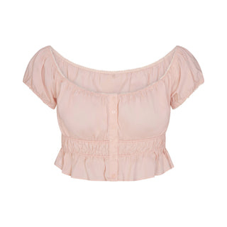 POPLIN APPAREL OFF THE SHOULDER TOP | DUSTY PINK
