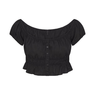 POPLIN APPAREL OFF THE SHOULDER TOP | ONYX