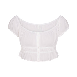 POPLIN APPAREL OFF THE SHOULDER TOP | SNOW