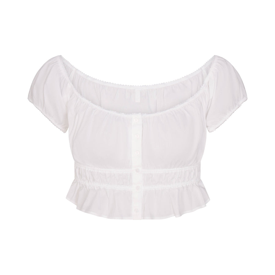 POPLIN APPAREL OFF THE SHOULDER TOP | SNOW