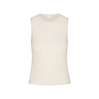 FEATHERWEIGHT CASHMERE SLEEVELESS TOP | EGRET