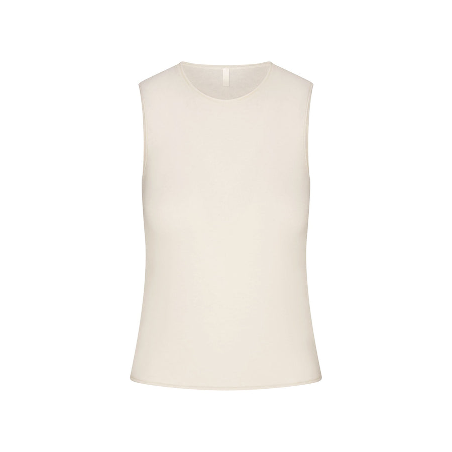 FEATHERWEIGHT CASHMERE SLEEVELESS TOP | EGRET