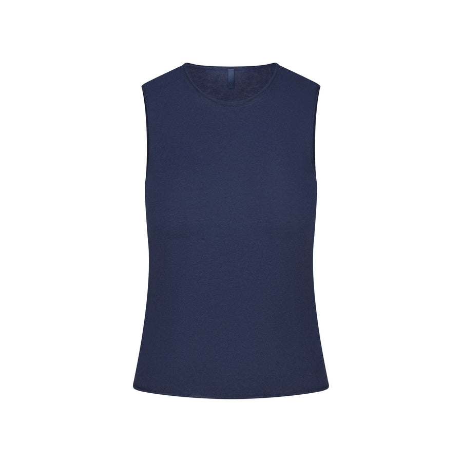 FEATHERWEIGHT CASHMERE SLEEVELESS TOP | INDIGO