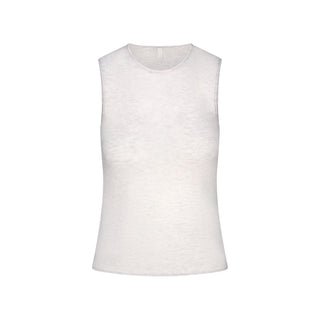 FEATHERWEIGHT CASHMERE SLEEVELESS TOP | LIGHT HEATHER GREY