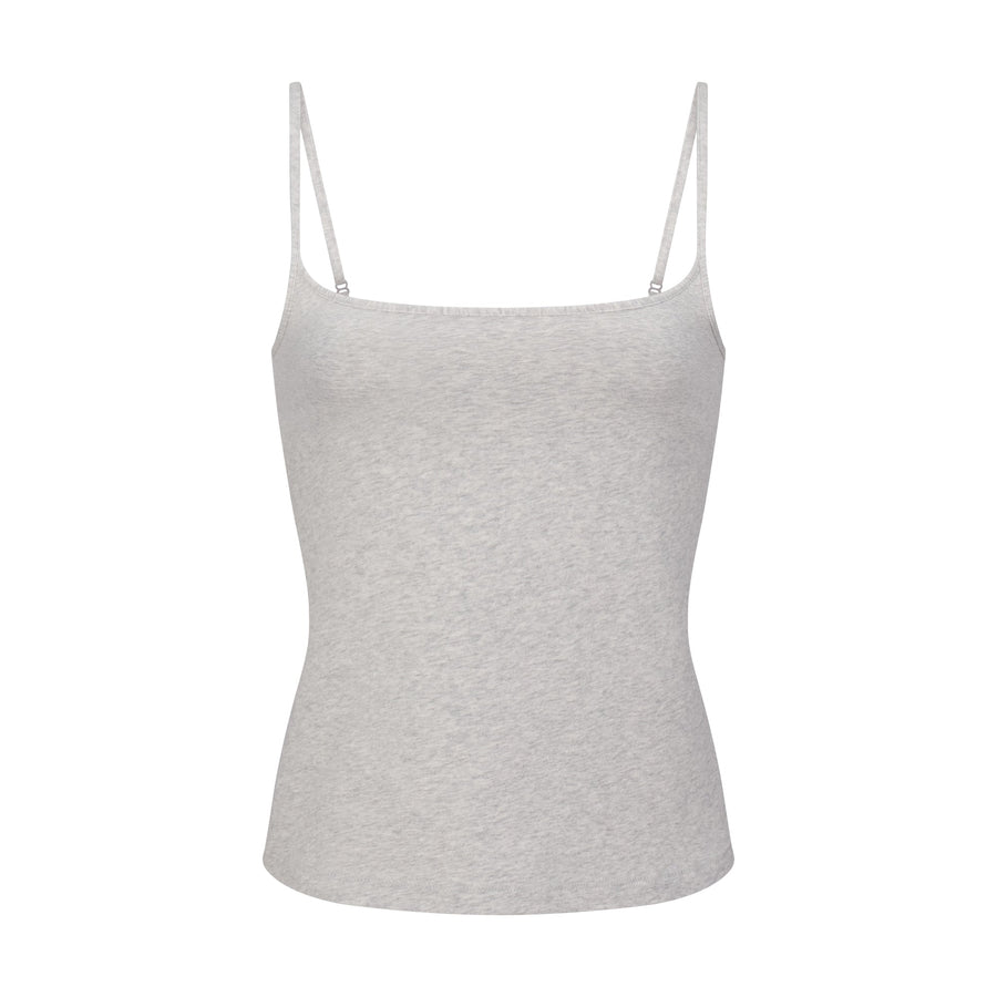 COTTON JERSEY SCOOP NECK CAMI | LIGHT HEATHER GREY