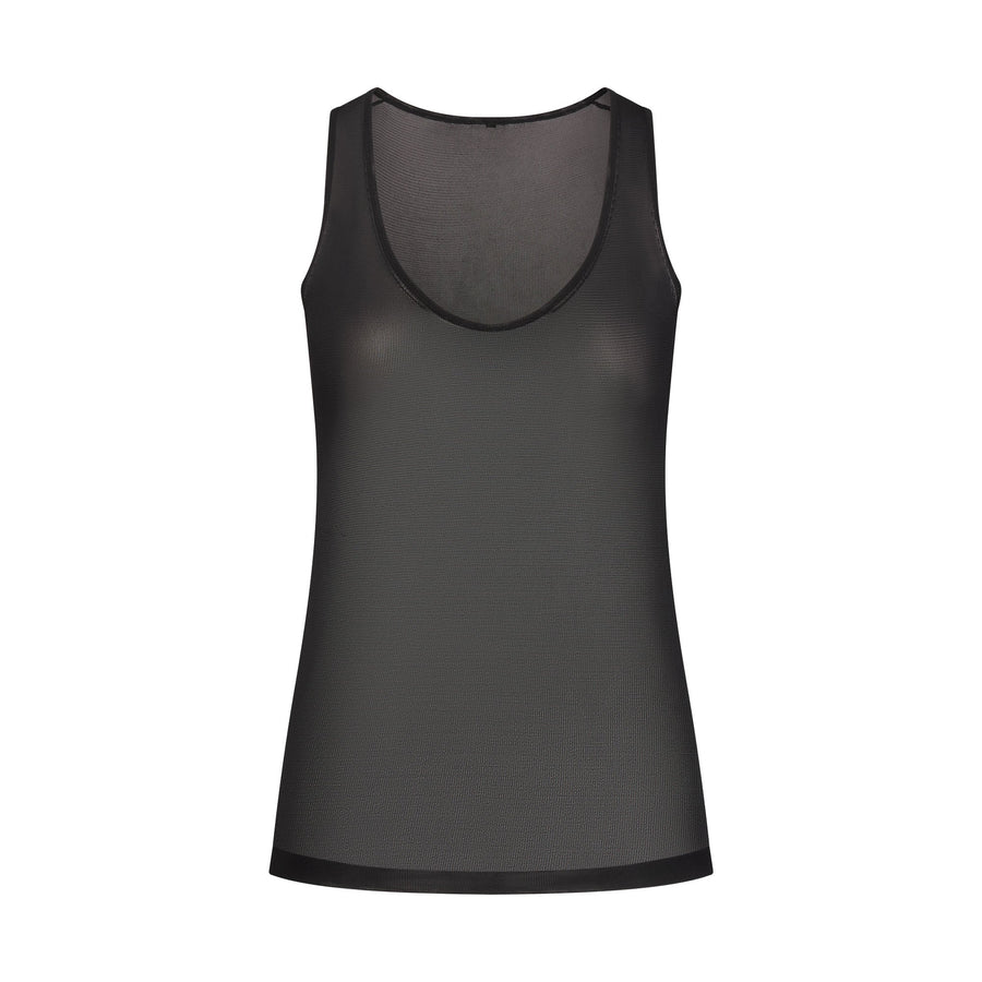 SLINKY KNIT SCOOP LONG TANK | OBSIDIAN