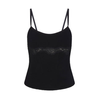 LACE KNIT TANK | OBSIDIAN