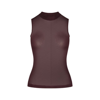 SLINKY KNIT MOCK NECK TANK | CURRANT