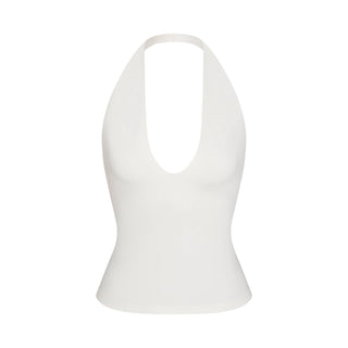SMOOTH LAYERS HALTER TOP | EGRET