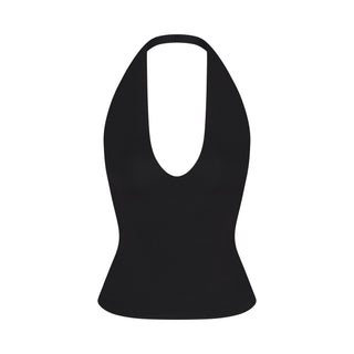 SMOOTH LAYERS HALTER TOP | OBSIDIAN