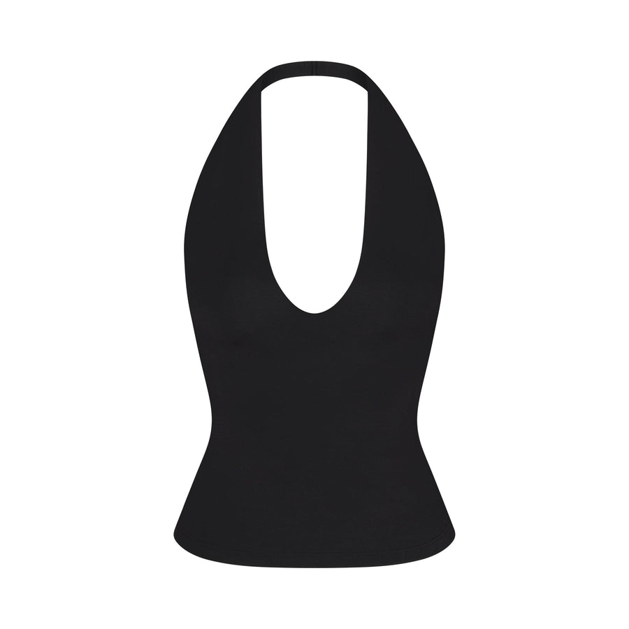 SMOOTH LAYERS HALTER TOP | OBSIDIAN