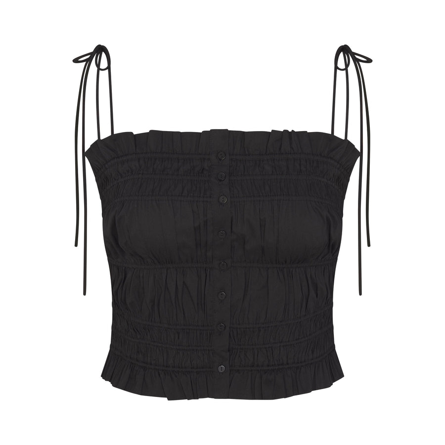 POPLIN APPAREL RUFFLE CAMI | ONYX
