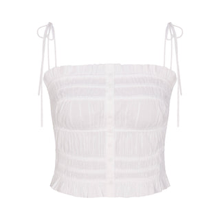 POPLIN APPAREL RUFFLE CAMI | SNOW