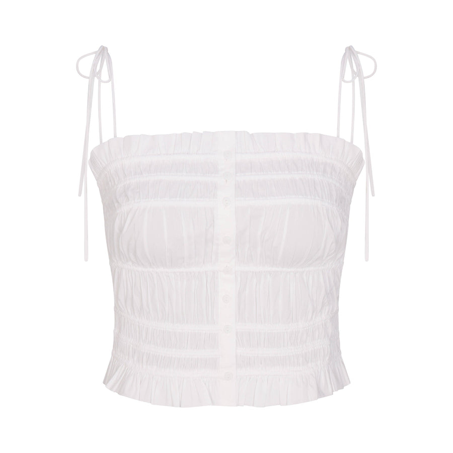 POPLIN APPAREL RUFFLE CAMI | SNOW