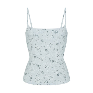 COTTON JERSEY SCOOP NECK CAMI | POWDER BLUE BANDANA