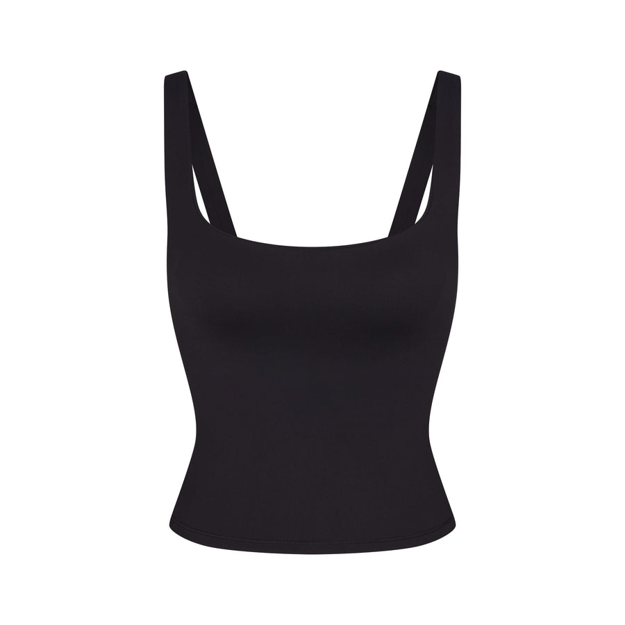 NikeSKIMS MATTE SQUARE NECK TANK | OBSIDIAN