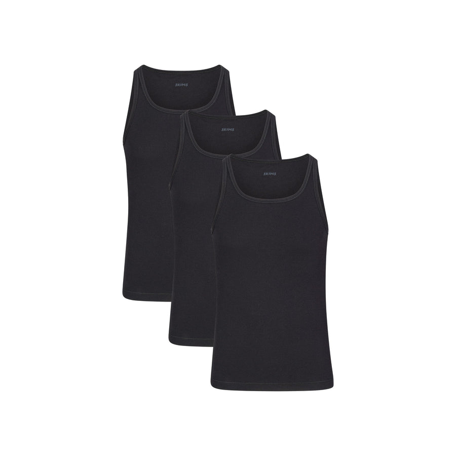 SKIMS COTTON MENS RIB TANK 3-PACK | ONYX