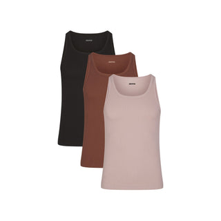 SKIMS COTTON MENS RIB TANK 3-PACK | FAWN MULTI