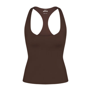 NikeSKIMS MATTE RACER BACK TANK | DARK SEPIA