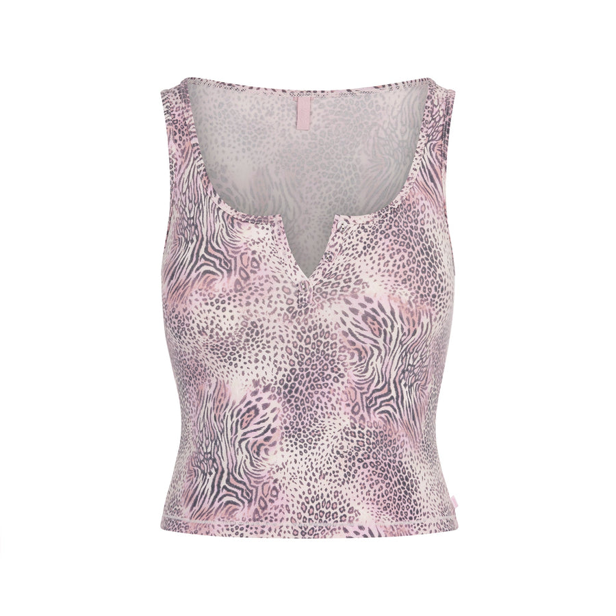SKIMS SLEEP HENLEY TANK | BLOOM MINI MULTI ANIMAL
