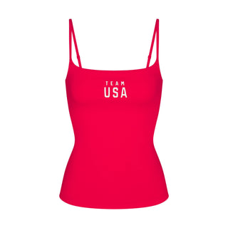 SKIMS FOR TEAM USA COTTON JERSEY OLYMPIC CAMI | RED