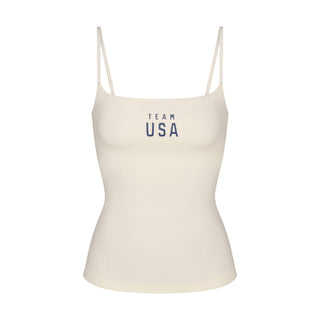 SKIMS FOR TEAM USA COTTON JERSEY OLYMPIC CAMI | ECRU