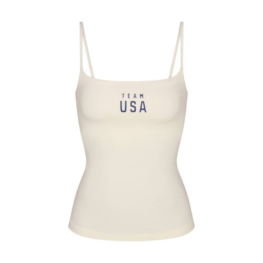 SKIMS FOR TEAM USA COTTON JERSEY OLYMPIC CAMI | ECRU