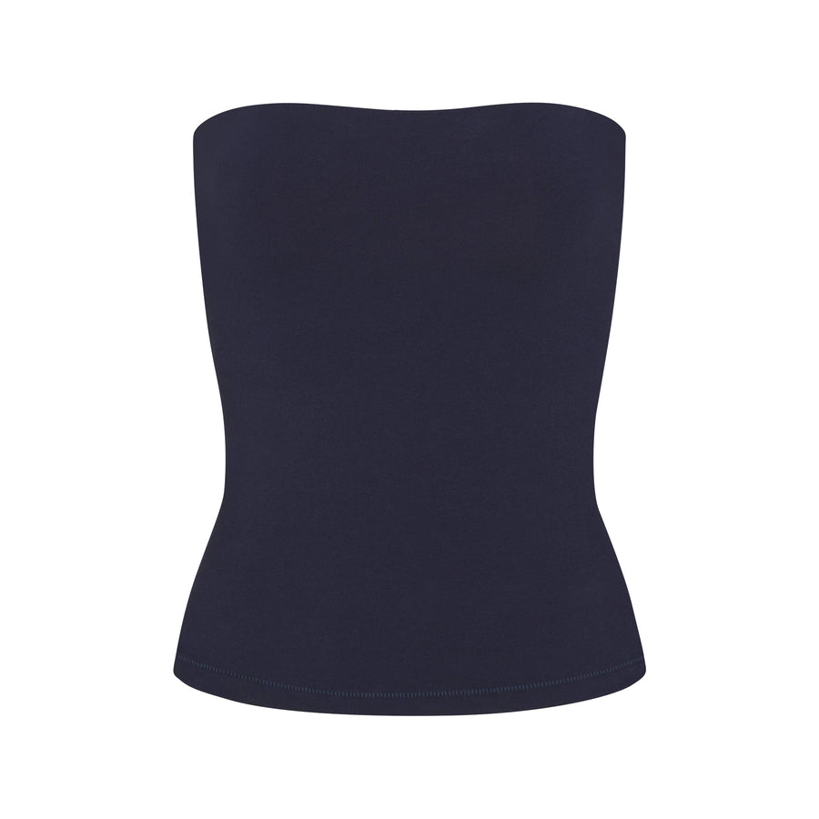 COTTON JERSEY TUBE TOP | NAVY