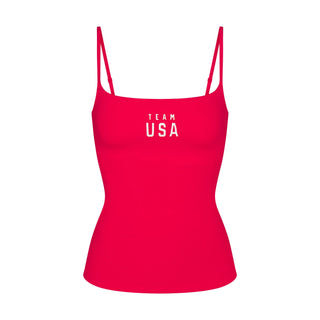 SKIMS FOR TEAM USA COTTON JERSEY PARALYMPIC CAMI | RED