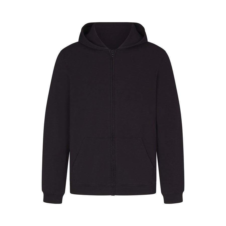 JERSEY LOUNGE MENS ZIP UP HOODIE | OBSIDIAN