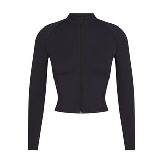 NikeSKIMS MATTE MOCK NECK FULL ZIP JACKET | OBSIDIAN