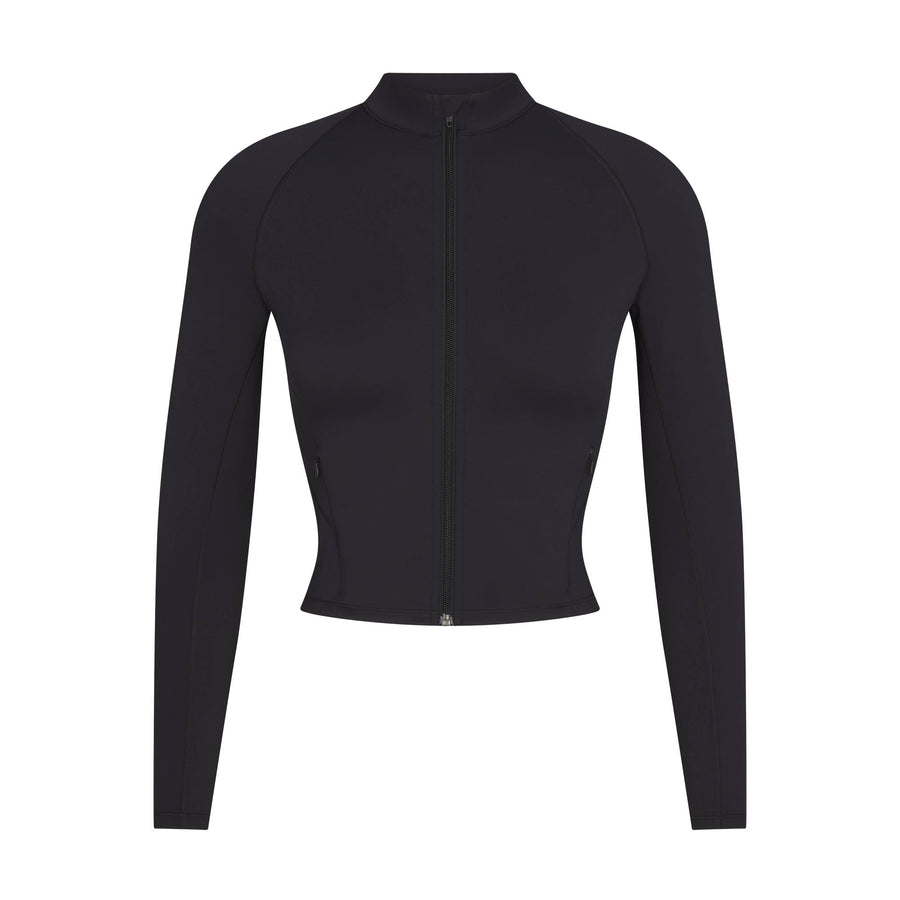 NikeSKIMS MATTE MOCK NECK FULL ZIP JACKET | OBSIDIAN