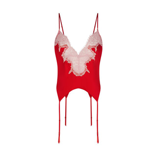 SILK LACE GARTER CAMI AND SHORT SET | RUBY CONTRAST