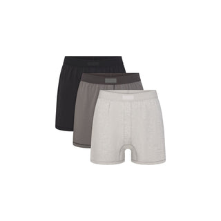 SKIMS COTTON MENS KNIT BOXER 3-PACK | HEATHER MULTI