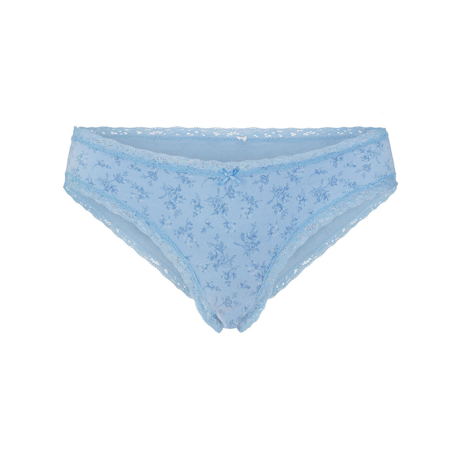 LIGHTWEIGHT COTTON LACE BRIEF | SURF DAINTY FLORAL PRINT