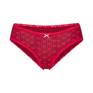 LIGHTWEIGHT COTTON POINTELLE LACE BRIEF | BRICK HEART HALFDROP