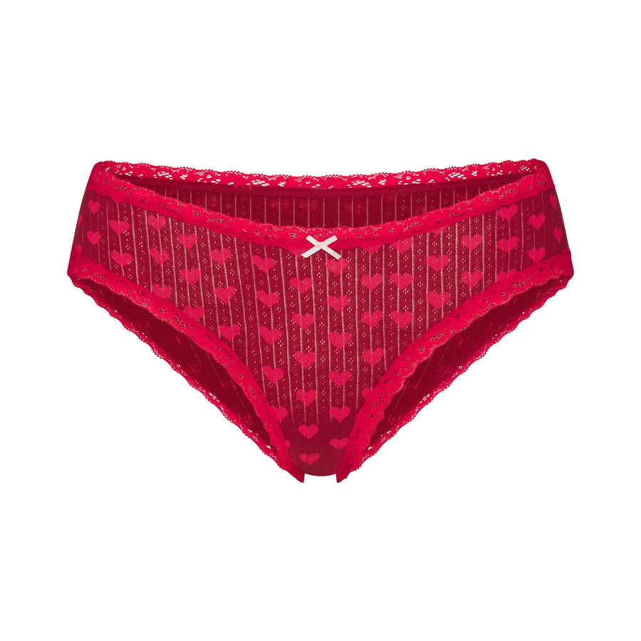 LIGHTWEIGHT COTTON POINTELLE LACE BRIEF | BRICK HEART HALFDROP