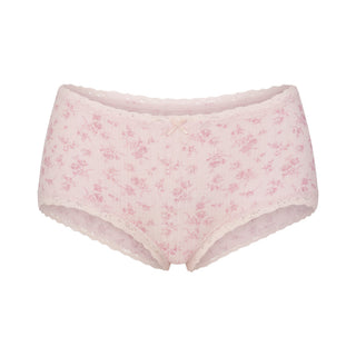 LIGHTWEIGHT COTTON POINTELLE LACE BOY SHORT | BLOOM DAINTY FLORAL