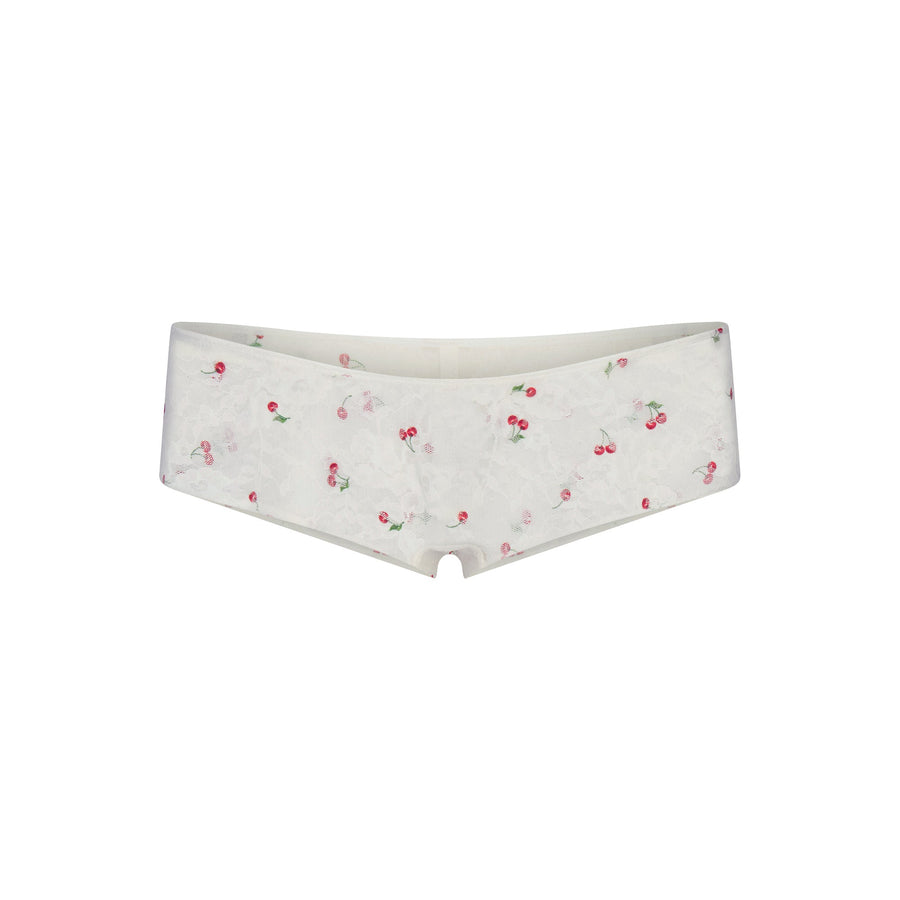 STRETCH LACE HIPSTER | IVORY CHERRY PRINT