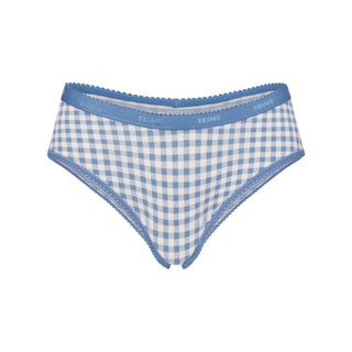 LIGHTWEIGHT COTTON LOGO PICOT HIPSTER | ARCTIC GINGHAM