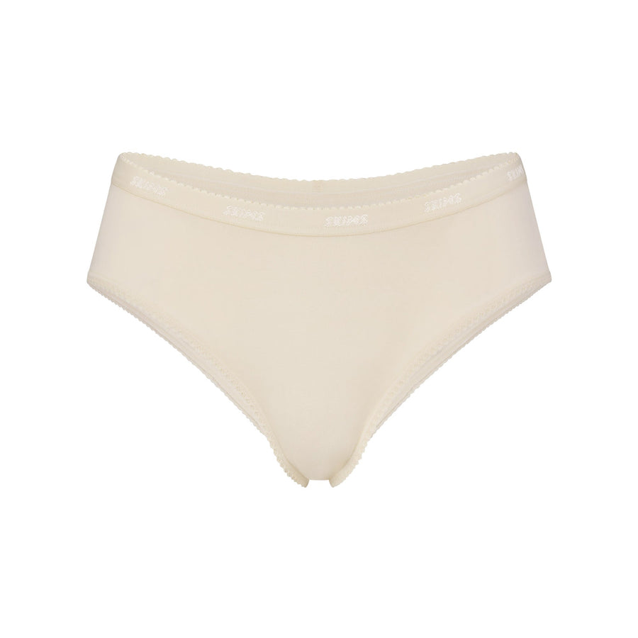 LIGHTWEIGHT COTTON LOGO PICOT HIPSTER | BUTTER TONAL